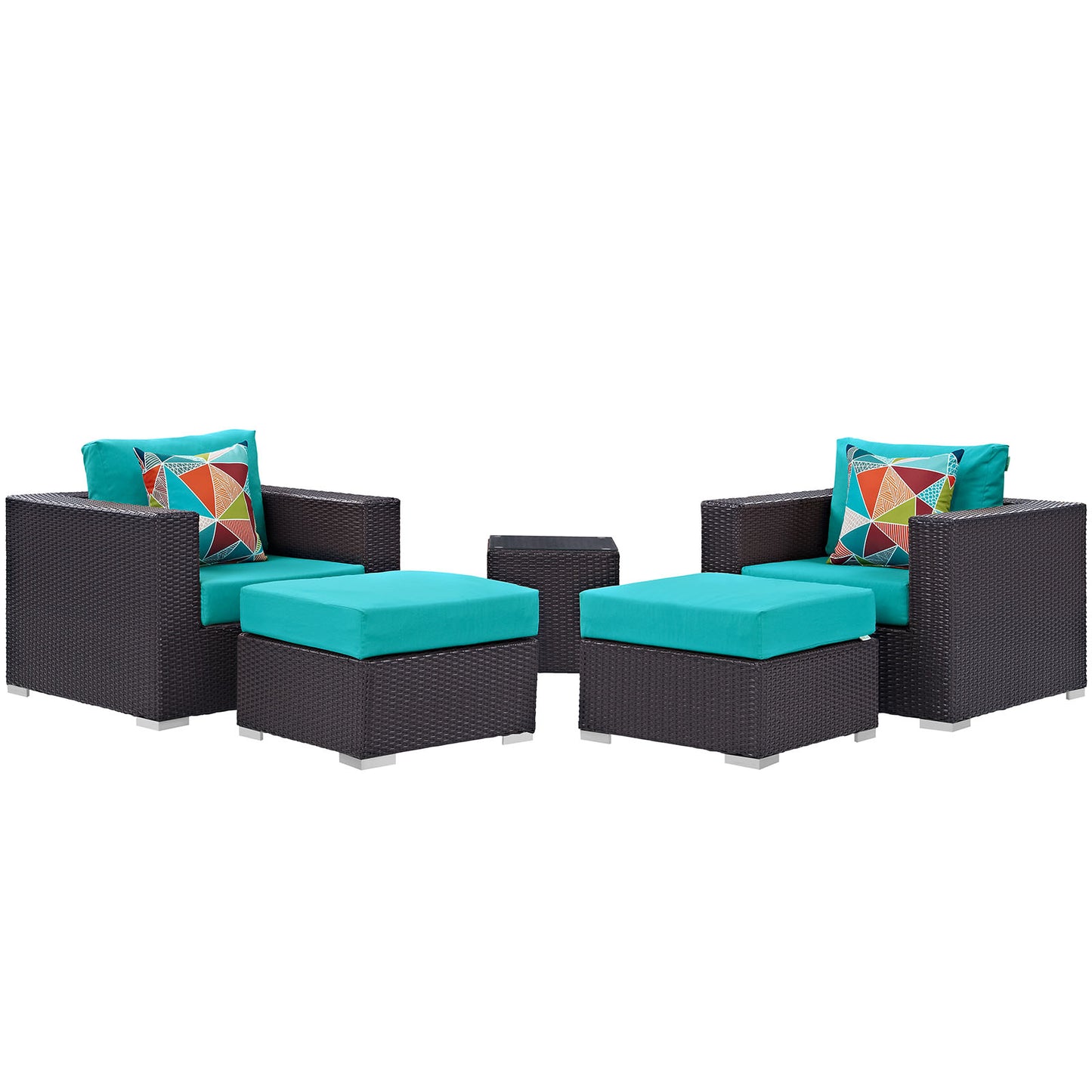 Convene 5 Piece Outdoor Patio Sectional Set By Modway - EEI-2366 | Outdoor Sofas, Loveseats & Sectionals | Modishstore - 32