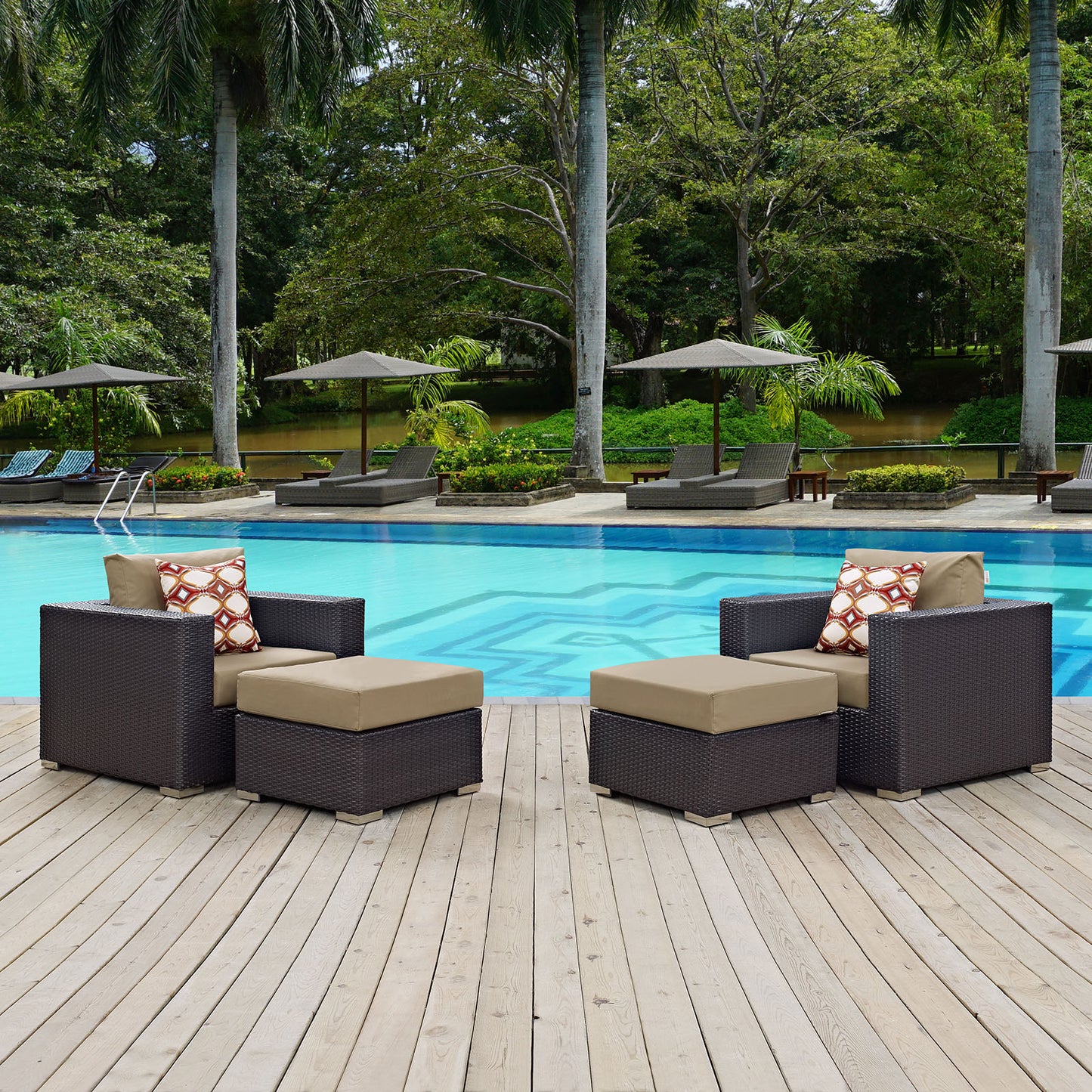 Convene 4 Piece Outdoor Patio Sectional Set By Modway - EEI-2367 | Outdoor Sofas, Loveseats & Sectionals | Modishstore - 6