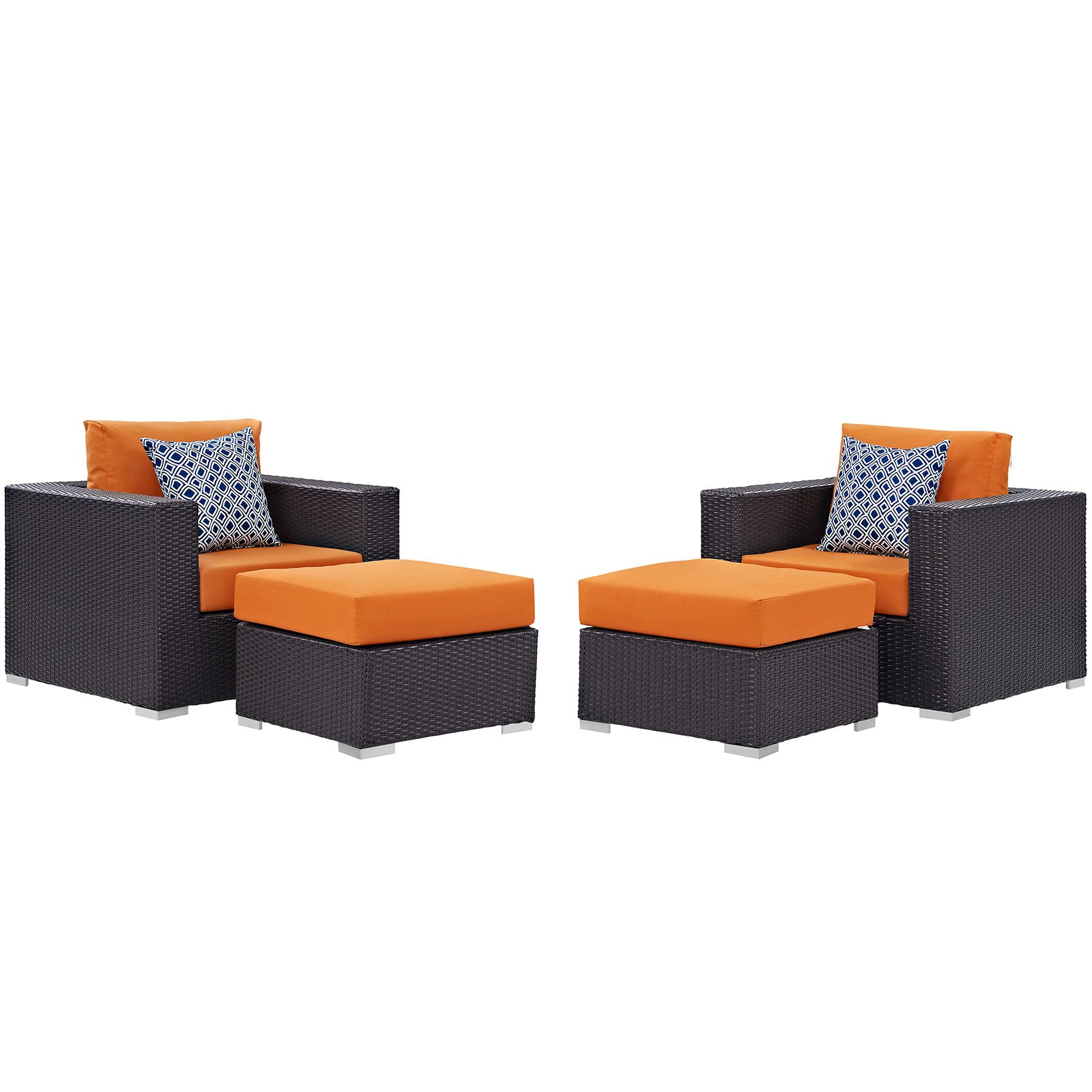 Convene 4 Piece Outdoor Patio Sectional Set By Modway - EEI-2367 | Outdoor Sofas, Loveseats & Sectionals | Modishstore - 12