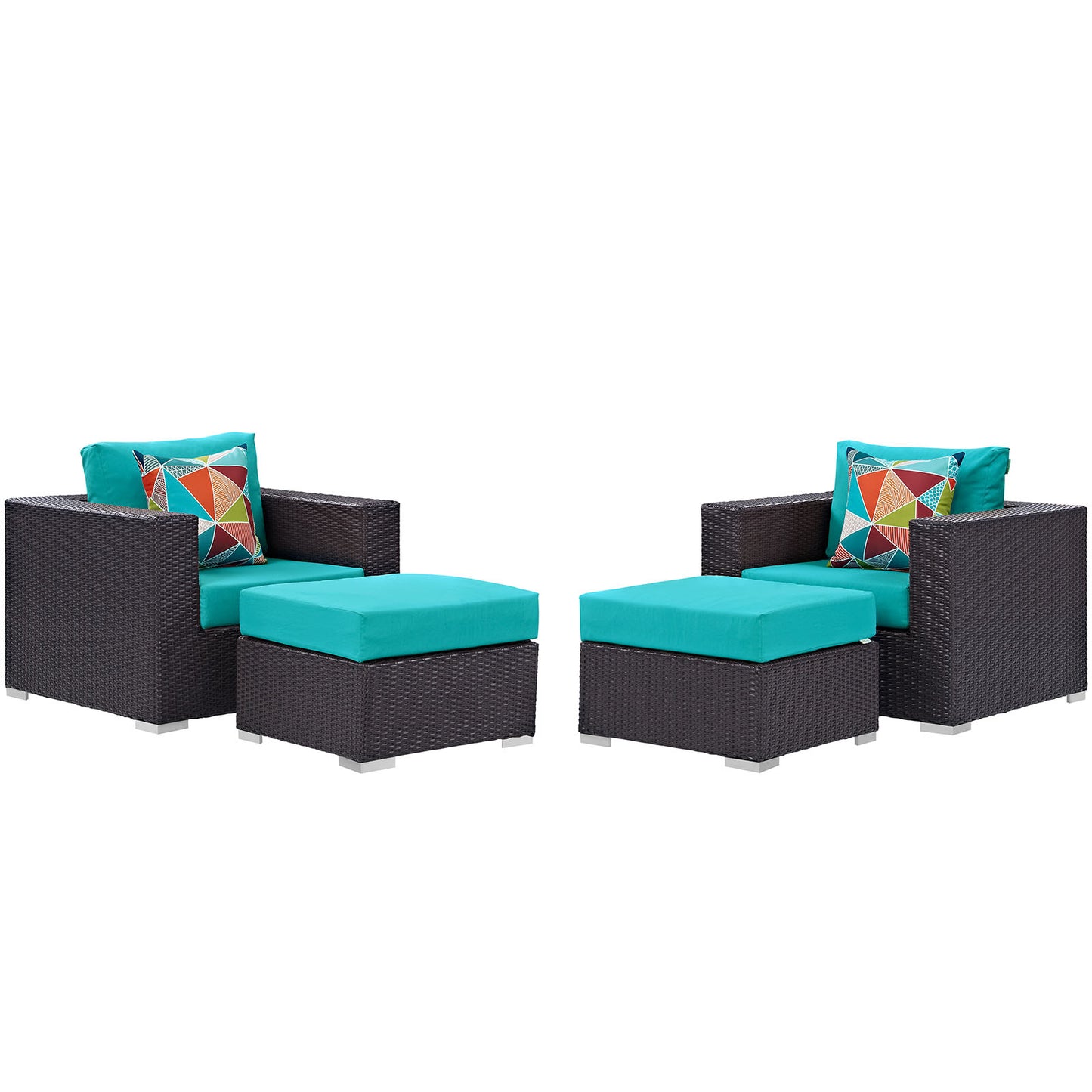 Convene 4 Piece Outdoor Patio Sectional Set By Modway - EEI-2367 | Outdoor Sofas, Loveseats & Sectionals | Modishstore - 27
