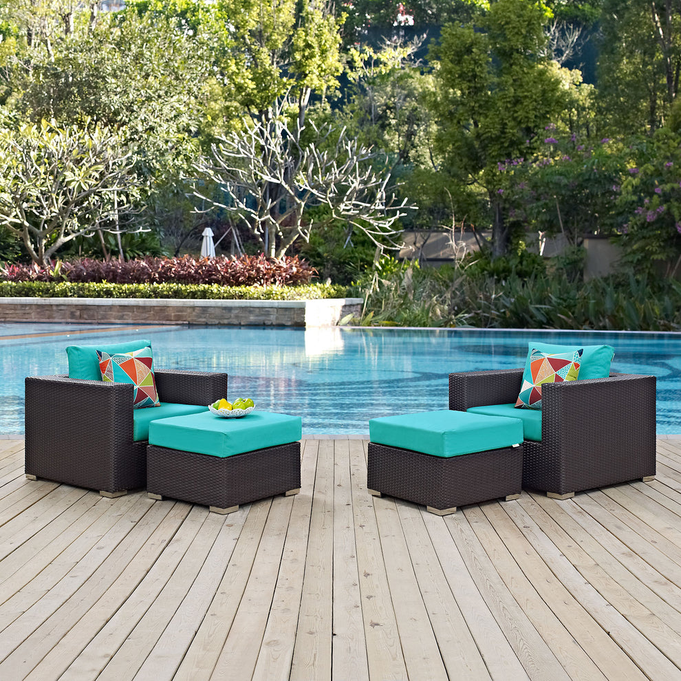 Convene 4 Piece Outdoor Patio Sectional Set By Modway - EEI-2367 | Outdoor Sofas, Loveseats & Sectionals | Modishstore - 26