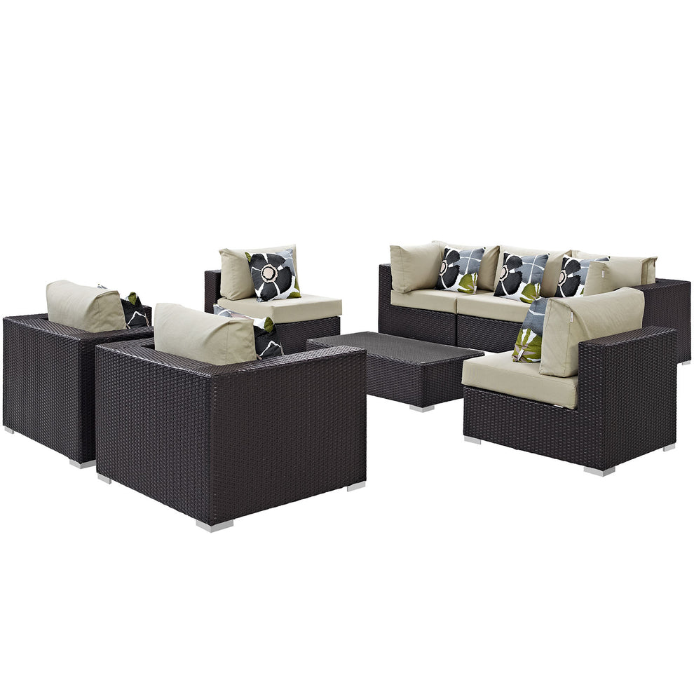 Modway Convene 8 Piece Outdoor Patio Sectional Set - EEI-2368 - EEI-2368 | Outdoor Sofas, Loveseats & Sectionals | Modishstore - 7