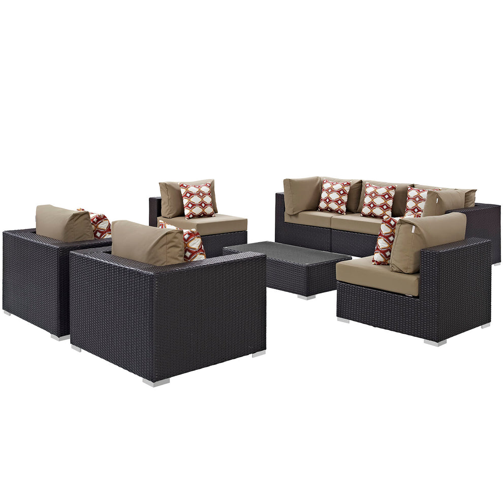 Modway Convene 8 Piece Outdoor Patio Sectional Set - EEI-2368 - EEI-2368 | Outdoor Sofas, Loveseats & Sectionals | Modishstore - 6