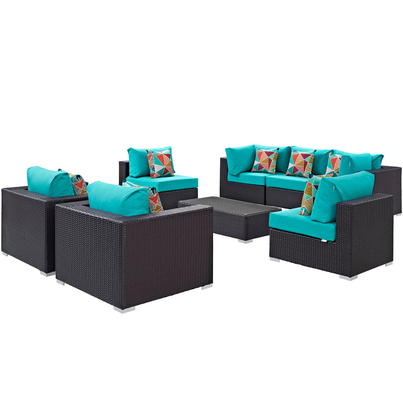 Modway Convene 8 Piece Outdoor Patio Sectional Set - EEI-2368 - EEI-2368 | Outdoor Sofas, Loveseats & Sectionals | Modishstore - 2