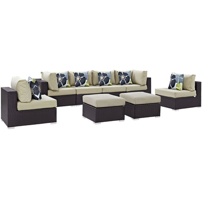 Convene 8 Piece Outdoor Patio Sectional Set By Modway - EEI-2369 | Outdoor Sofas, Loveseats & Sectionals | Modishstore - 2
