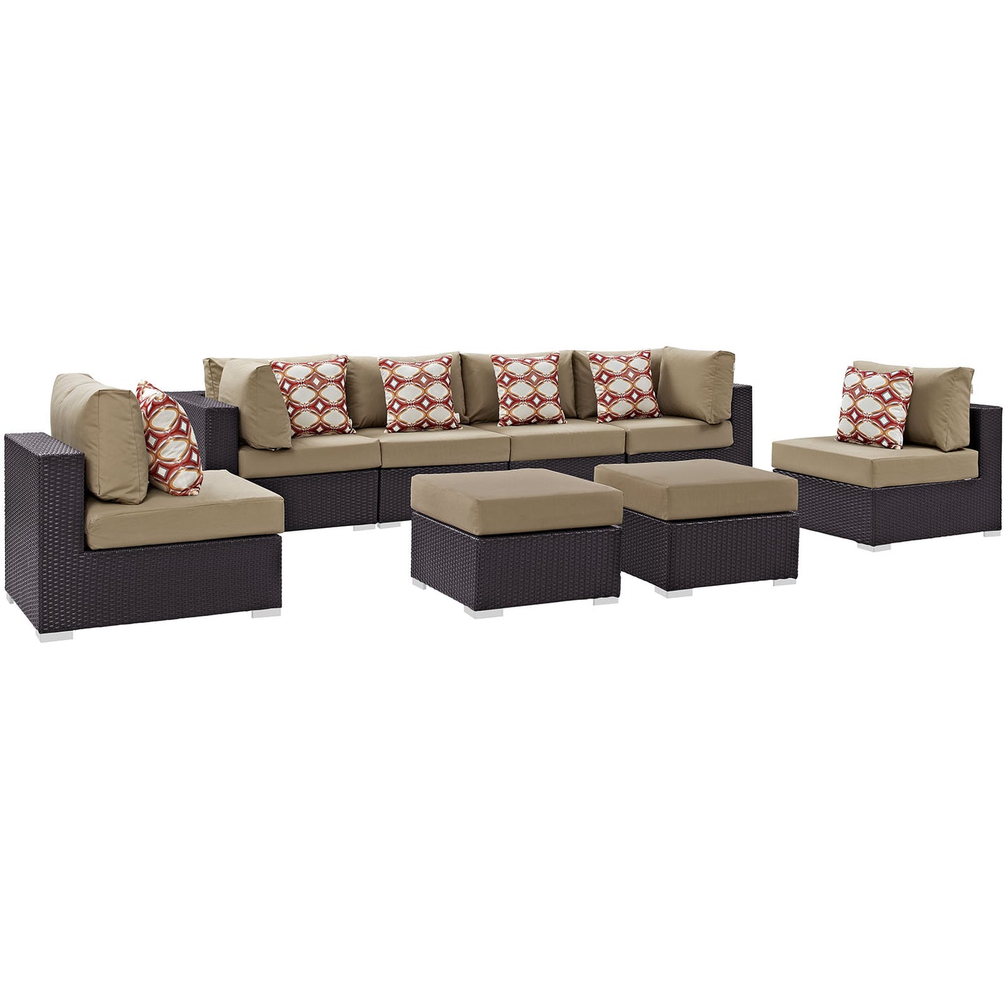 Convene 8 Piece Outdoor Patio Sectional Set By Modway - EEI-2369 | Outdoor Sofas, Loveseats & Sectionals | Modishstore - 7