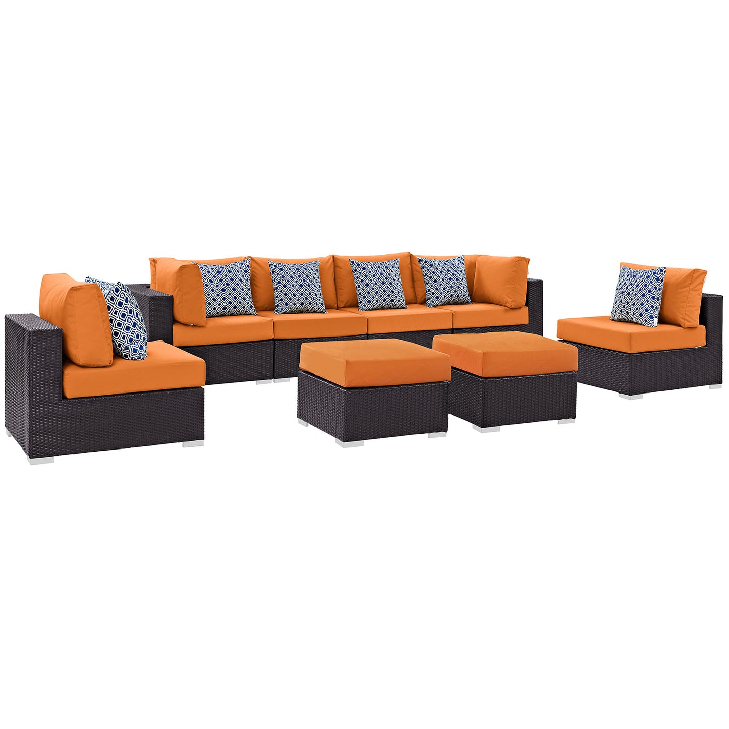 Convene 8 Piece Outdoor Patio Sectional Set By Modway - EEI-2369 | Outdoor Sofas, Loveseats & Sectionals | Modishstore - 12