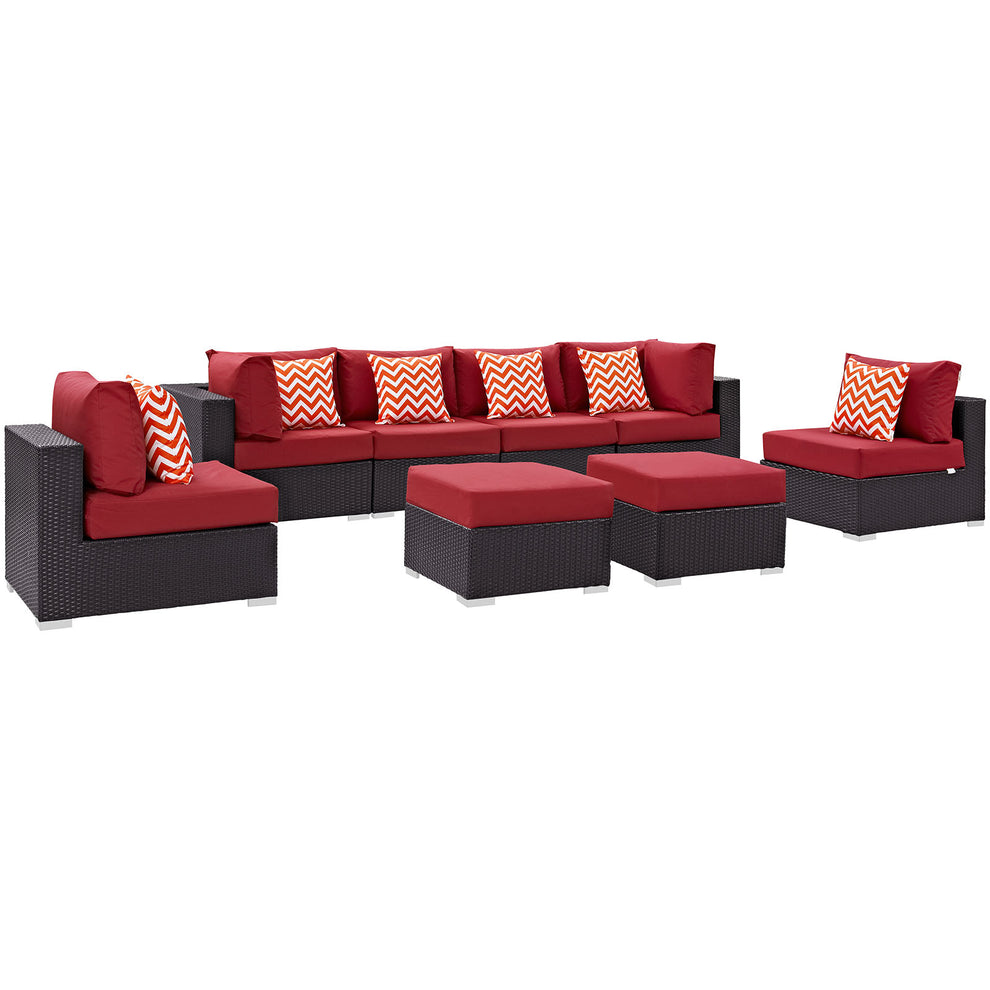 Convene 8 Piece Outdoor Patio Sectional Set By Modway - EEI-2369 | Outdoor Sofas, Loveseats & Sectionals | Modishstore - 17