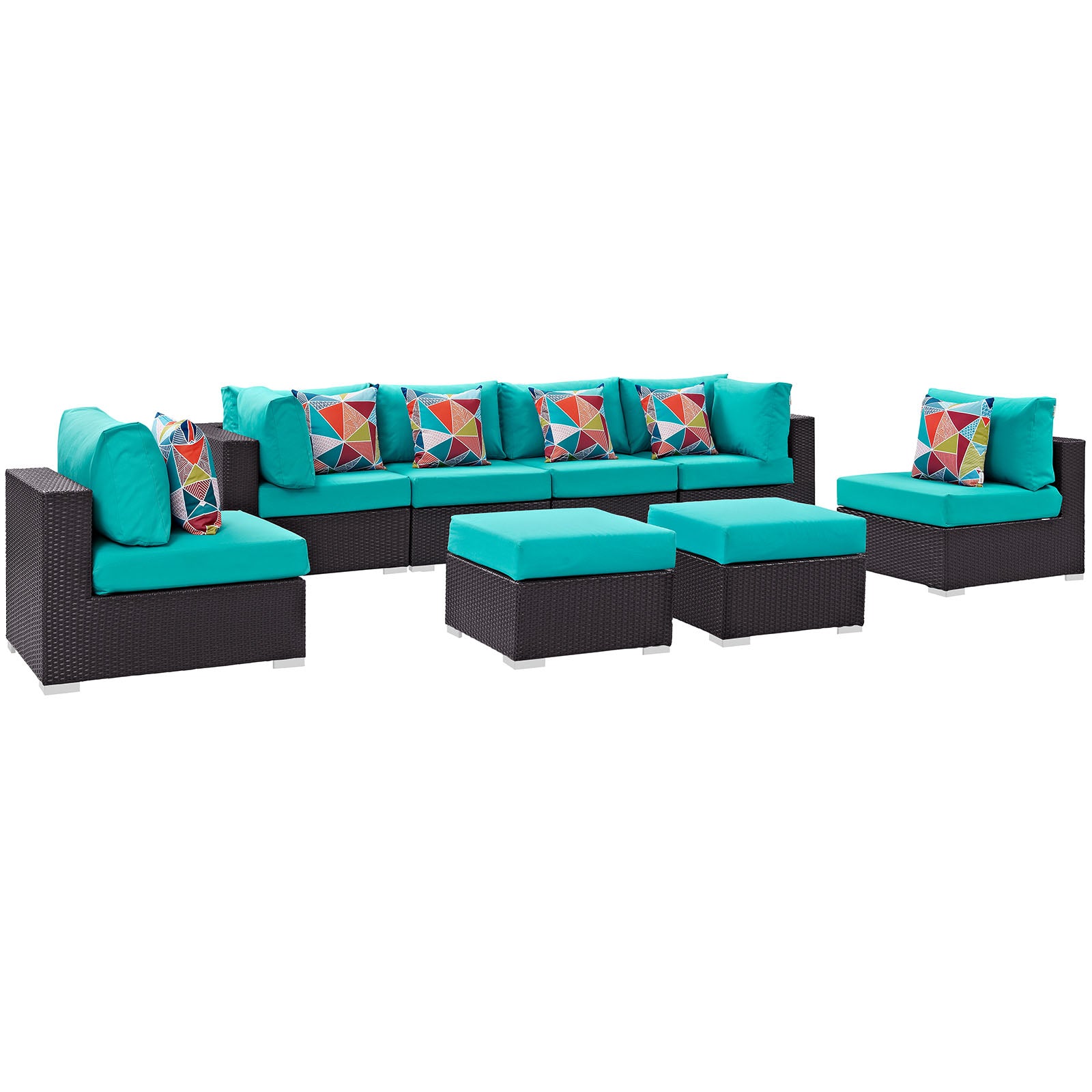 Convene 8 Piece Outdoor Patio Sectional Set By Modway - EEI-2369 | Outdoor Sofas, Loveseats & Sectionals | Modishstore - 22