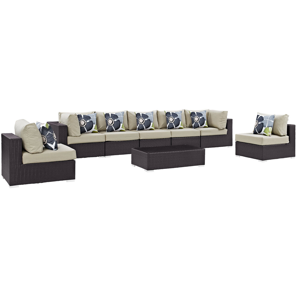 Modway Convene 8 Piece Outdoor Patio Sectional Set - EEI-2370 - EEI-2370 | Outdoor Sofas, Loveseats & Sectionals | Modishstore - 6