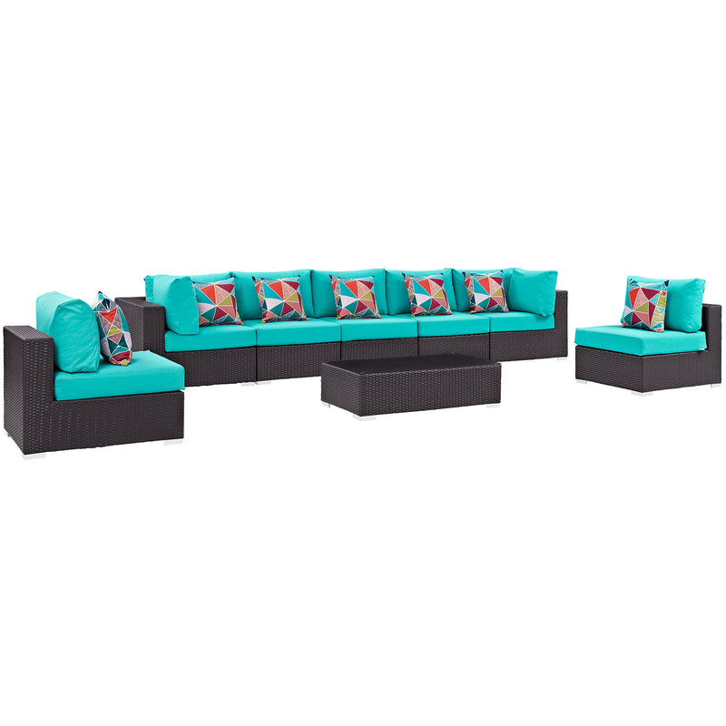 Modway Convene 8 Piece Outdoor Patio Sectional Set - EEI-2370 - EEI-2370 | Outdoor Sofas, Loveseats & Sectionals | Modishstore - 2