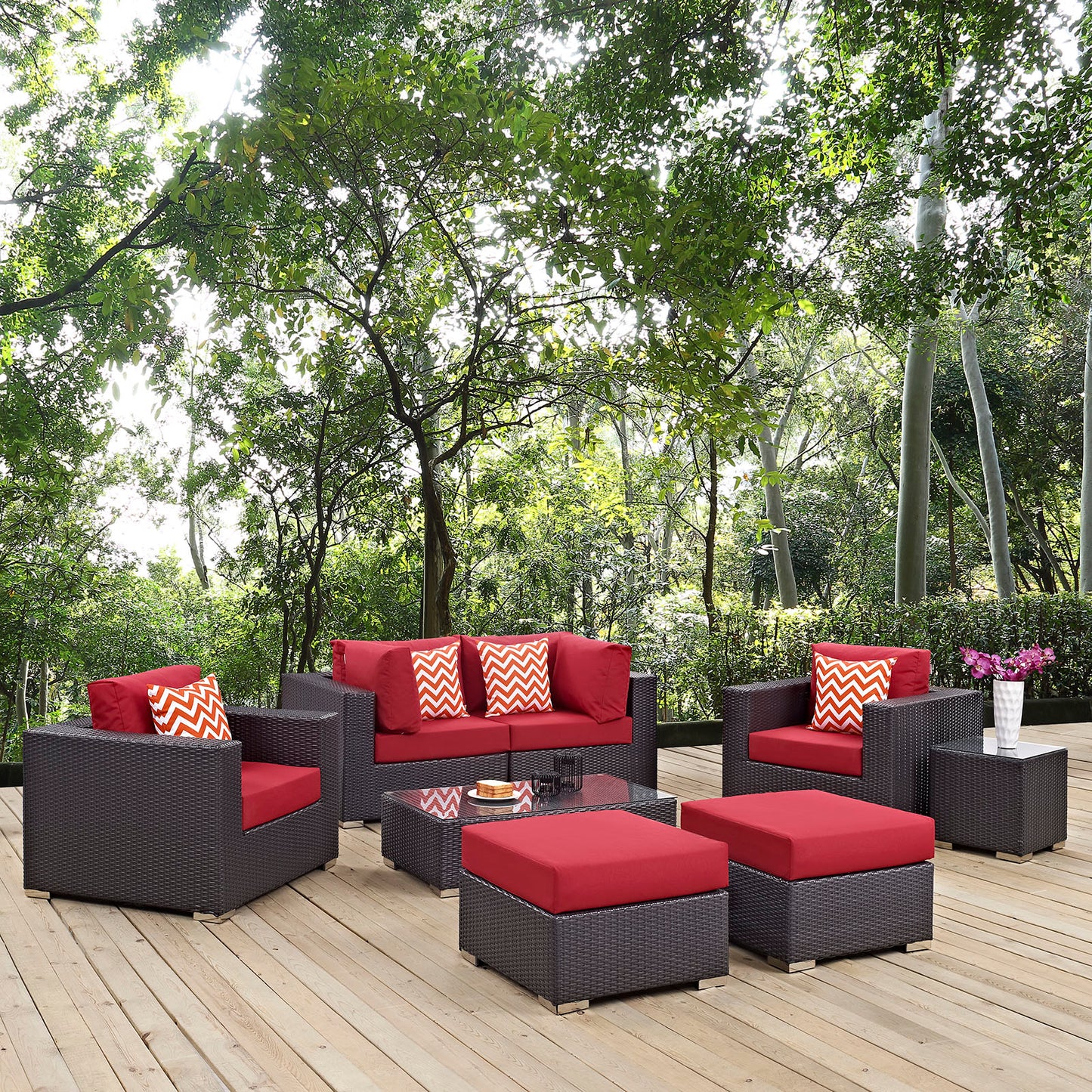 Convene 8 Piece Outdoor Patio Sectional Set By Modway - EEI-2371 | Outdoor Sofas, Loveseats & Sectionals | Modishstore - 33