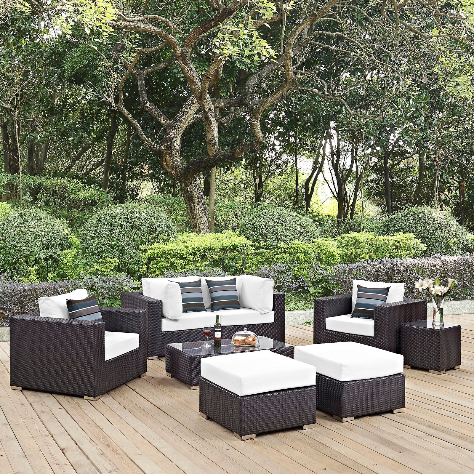 Convene 8 Piece Outdoor Patio Sectional Set By Modway - EEI-2371 | Outdoor Sofas, Loveseats & Sectionals | Modishstore - 49