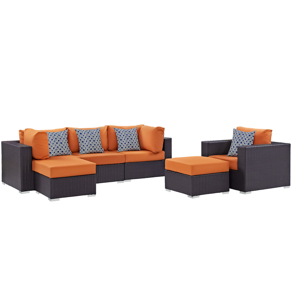 Modway Convene 6 Piece Outdoor Patio Sectional Set - EEI-2372 | Outdoor Sofas, Loveseats & Sectionals | Modishstore - 7