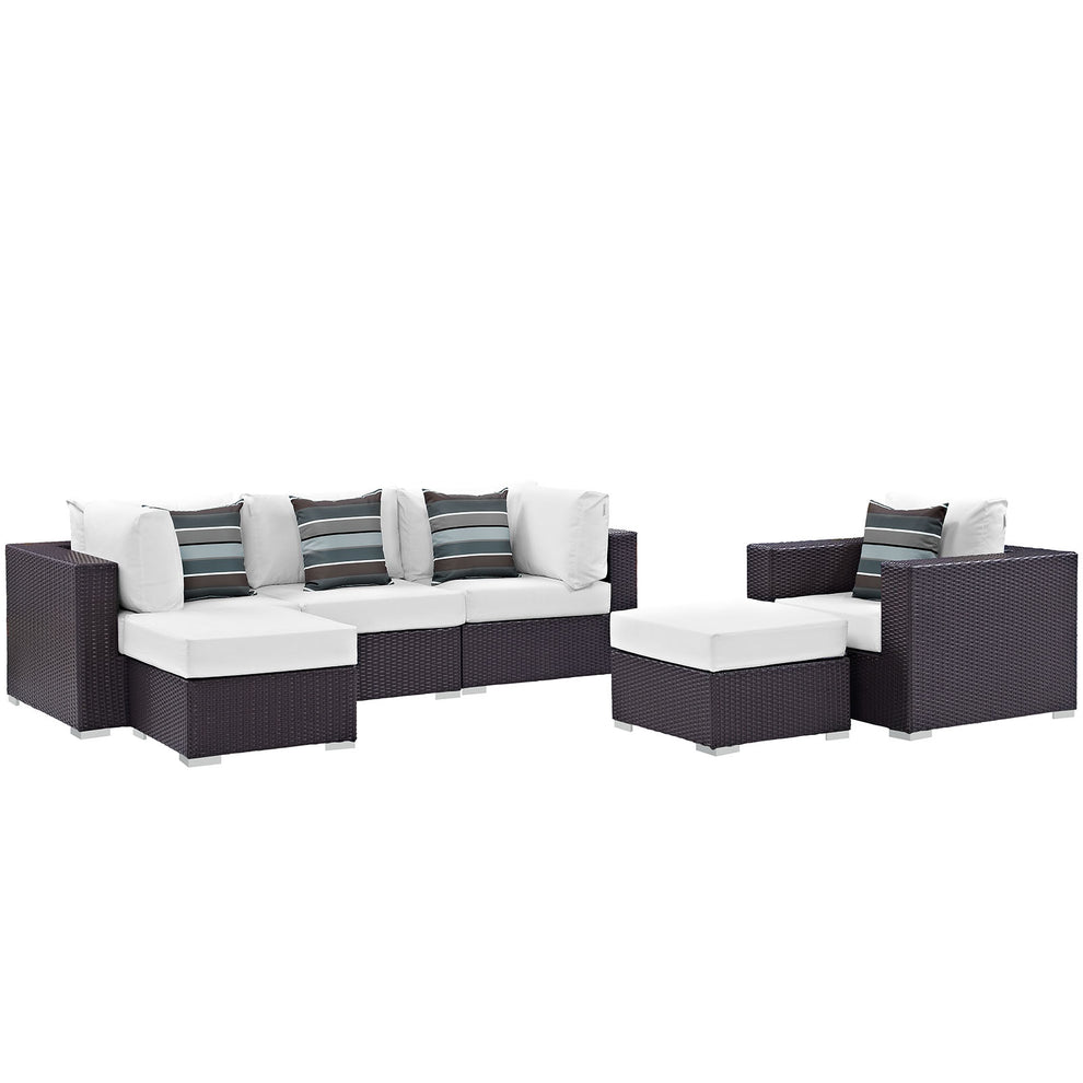 Modway Convene 6 Piece Outdoor Patio Sectional Set - EEI-2372 | Outdoor Sofas, Loveseats & Sectionals | Modishstore - 16