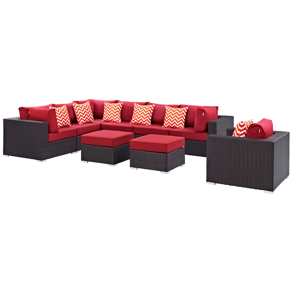 Convene 9 Piece Outdoor Patio Sectional Set By Modway - EEI-2373 | Outdoor Sofas, Loveseats & Sectionals | Modishstore - 20