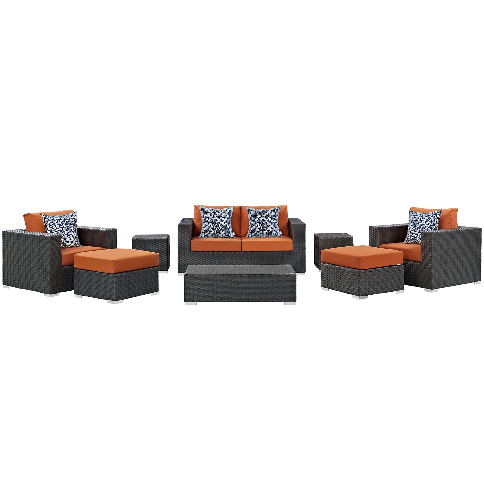 Modway Sojourn 8 Piece Outdoor Patio Sunbrella Sectional Set | Outdoor Sofas, Loveseats & Sectionals | Modishstore-22