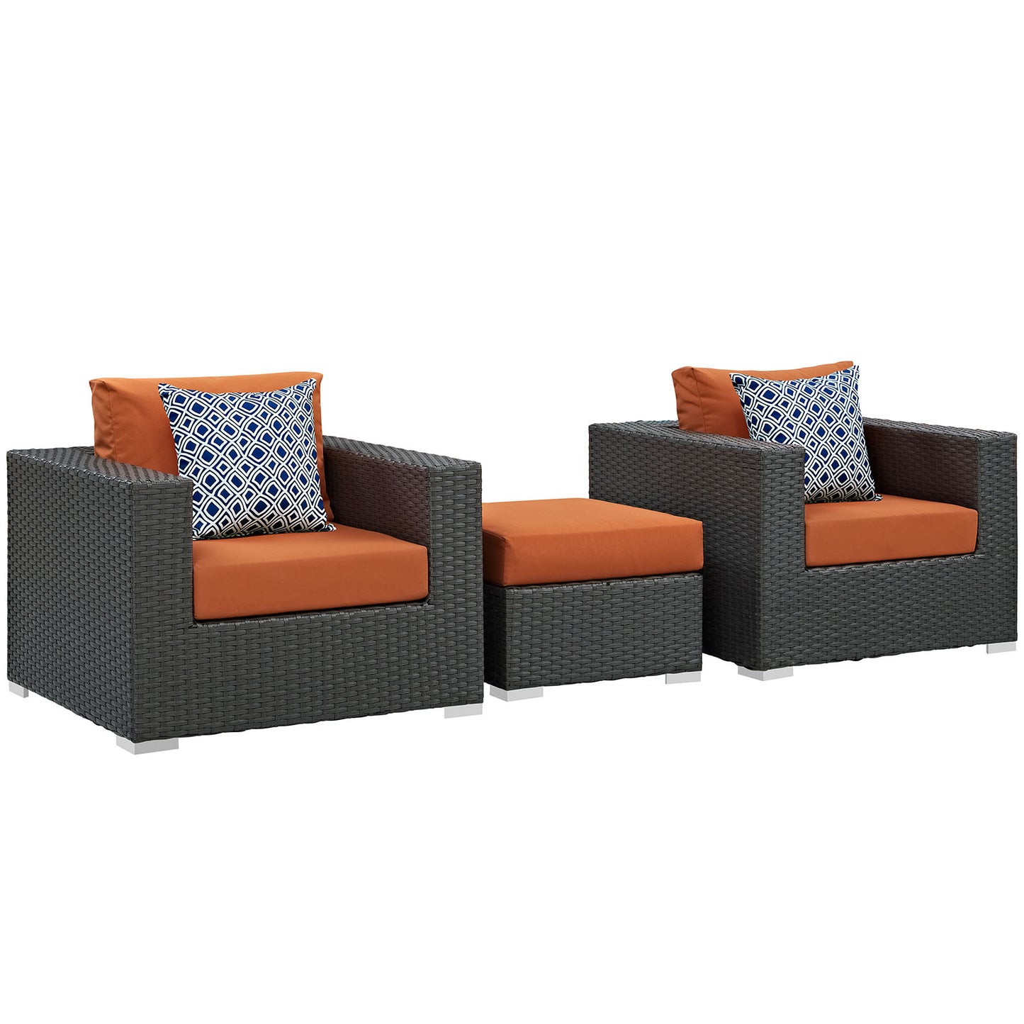 Modway Sojourn 3 Piece Outdoor Patio Sunbrella Sectional Set - EEI-2386 - EEI-2386 | Outdoor Sofas, Loveseats & Sectionals | Modishstore - 1