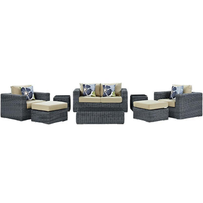 Modway Summon 8 Piece Outdoor Patio Sunbrella Sectional Set - EEI-2389 | Outdoor Sofas, Loveseats & Sectionals | Modishstore - 7