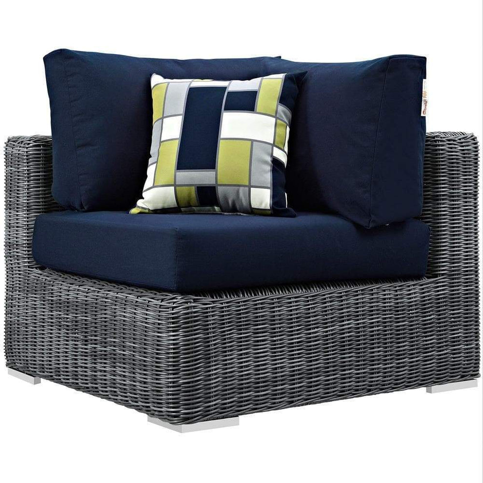 Modway Summon 5 Piece Outdoor Patio Sunbrella Sectional Set - EEI-2398 - EEI-2398 | Outdoor Sofas, Loveseats & Sectionals | Modishstore - 7