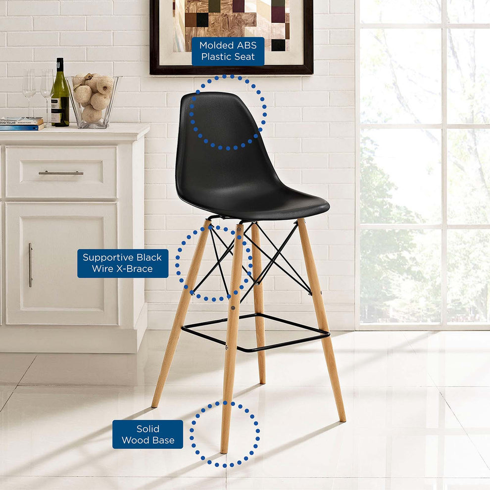 Modway Pyramid Dining Side Bar Stool - Set of 2 - EEI-2422 | Bar Stools | Modishstore - 4