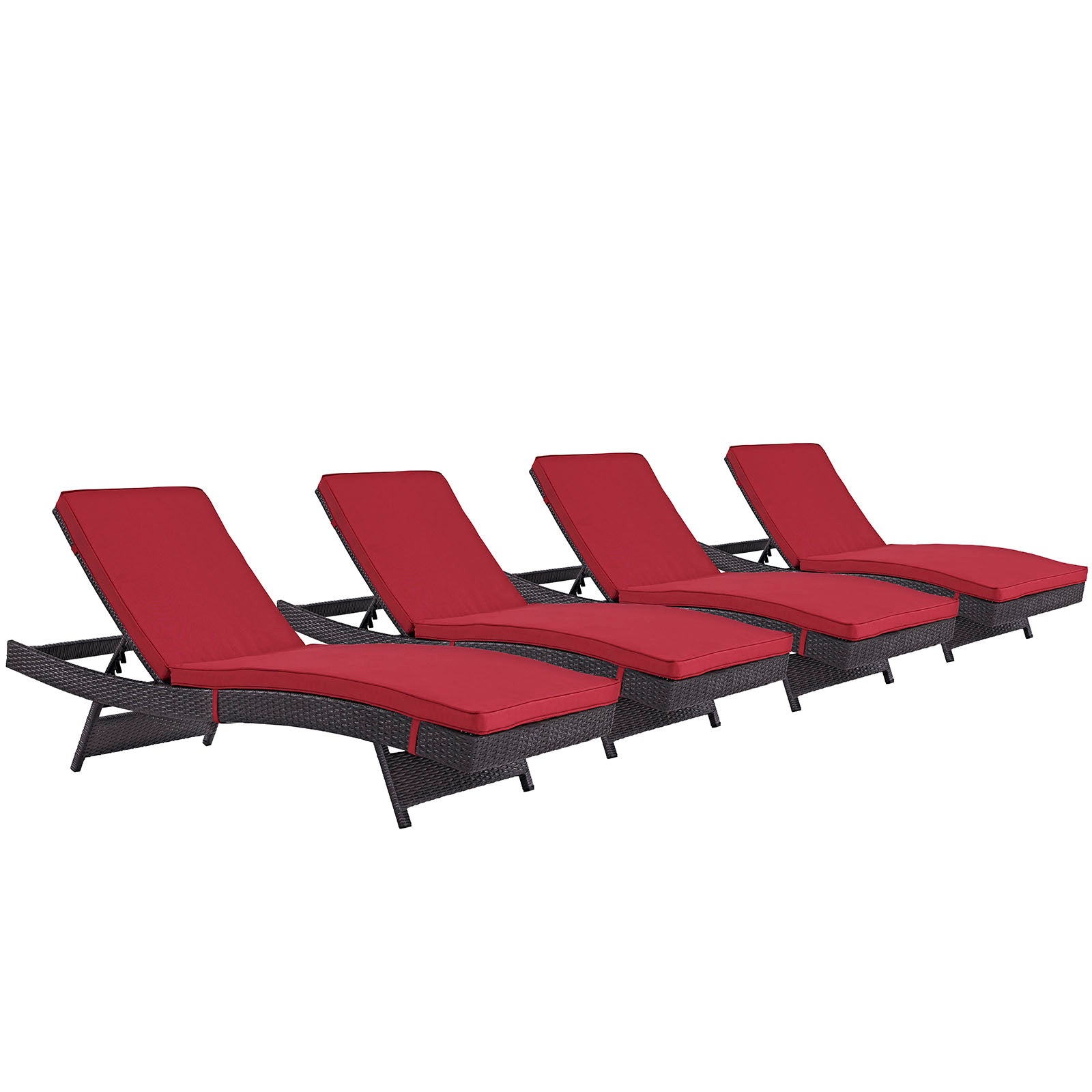 Modway Convene Chaise Outdoor Patio - Set of 4 | Outdoor Recliners & Lounge Chairs | Modishstore-19