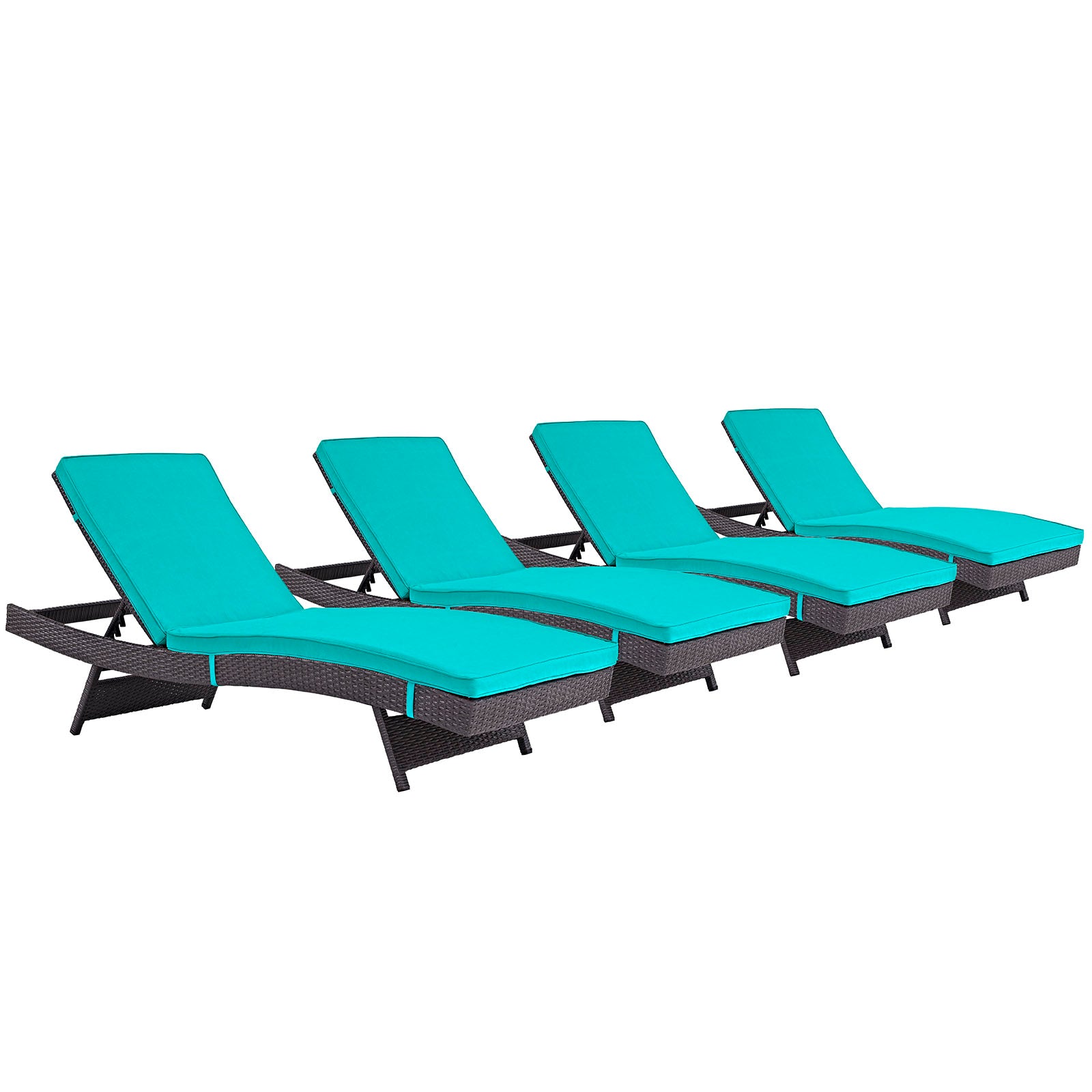 Modway Convene Chaise Outdoor Patio - Set of 4 | Outdoor Recliners & Lounge Chairs | Modishstore-18