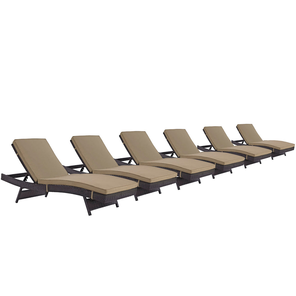 Modway Convene Chaise Outdoor Patio - Set of 6 - EEI-2430 | Outdoor Recliners & Lounge Chairs | Modishstore - 6