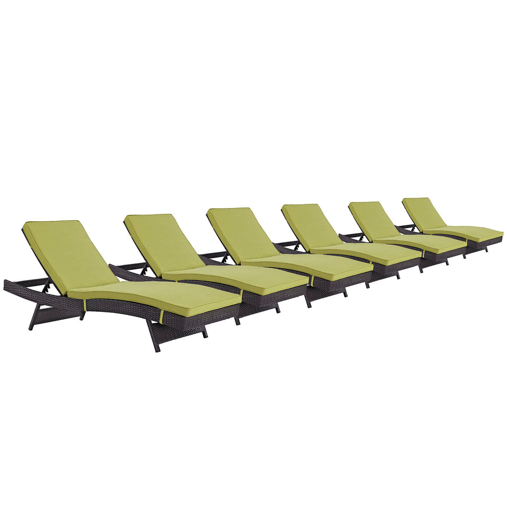 Modway Convene Chaise Outdoor Patio - Set of 6 - EEI-2430 | Outdoor Recliners & Lounge Chairs | Modishstore - 4