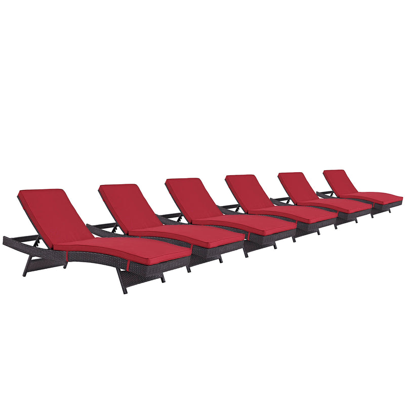 Modway Convene Chaise Outdoor Patio - Set of 6 - EEI-2430 | Outdoor Recliners & Lounge Chairs | Modishstore - 3