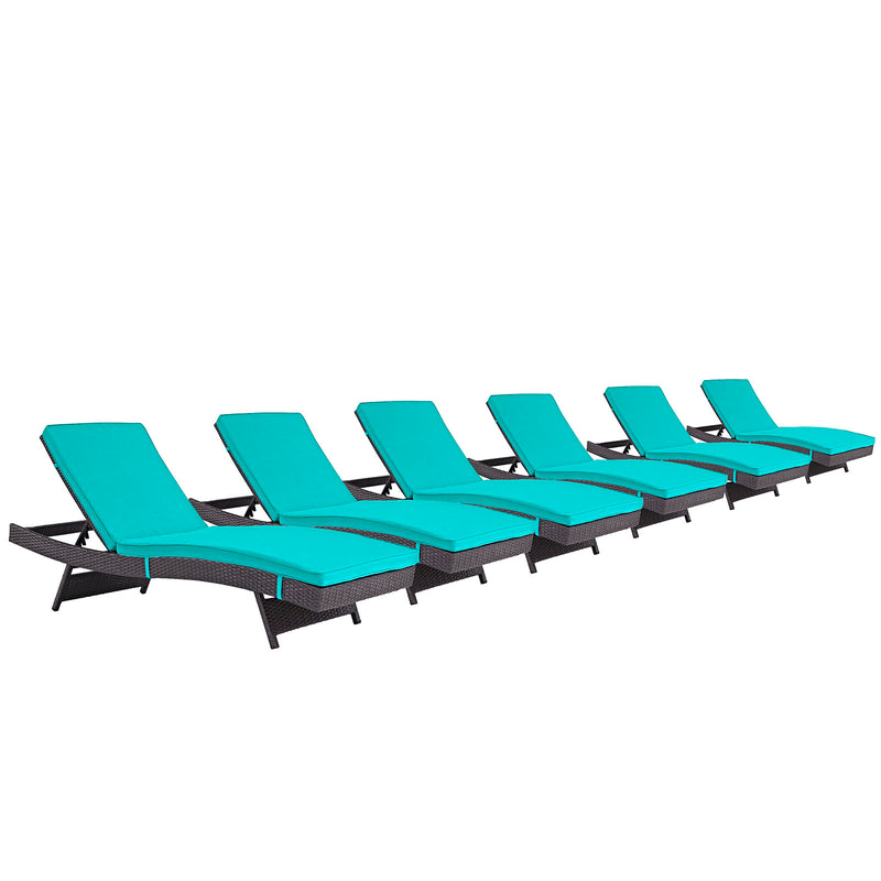 Modway Convene Chaise Outdoor Patio - Set of 6 - EEI-2430 | Outdoor Recliners & Lounge Chairs | Modishstore - 2