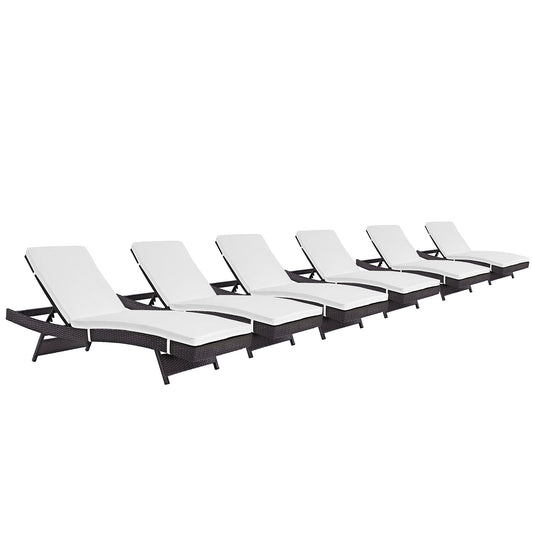 Modway Convene Chaise Outdoor Patio - Set of 6 | Outdoor Recliners & Lounge Chairs | Modishstore-16