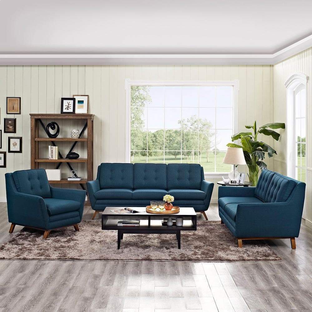 Modway Beguile Living Room Set Upholstered Fabric - Set of 3 - EEI-2431 | Sofa Set | Modishstore - 1