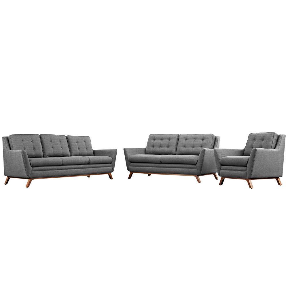 Modway Beguile Living Room Set Upholstered Fabric - Set of 3 - EEI-2431 | Sofa Set | Modishstore - 7