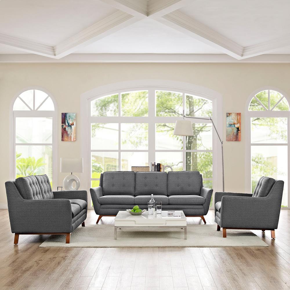 Modway Beguile Living Room Set Upholstered Fabric - Set of 3 | Sofas | Modishstore-9