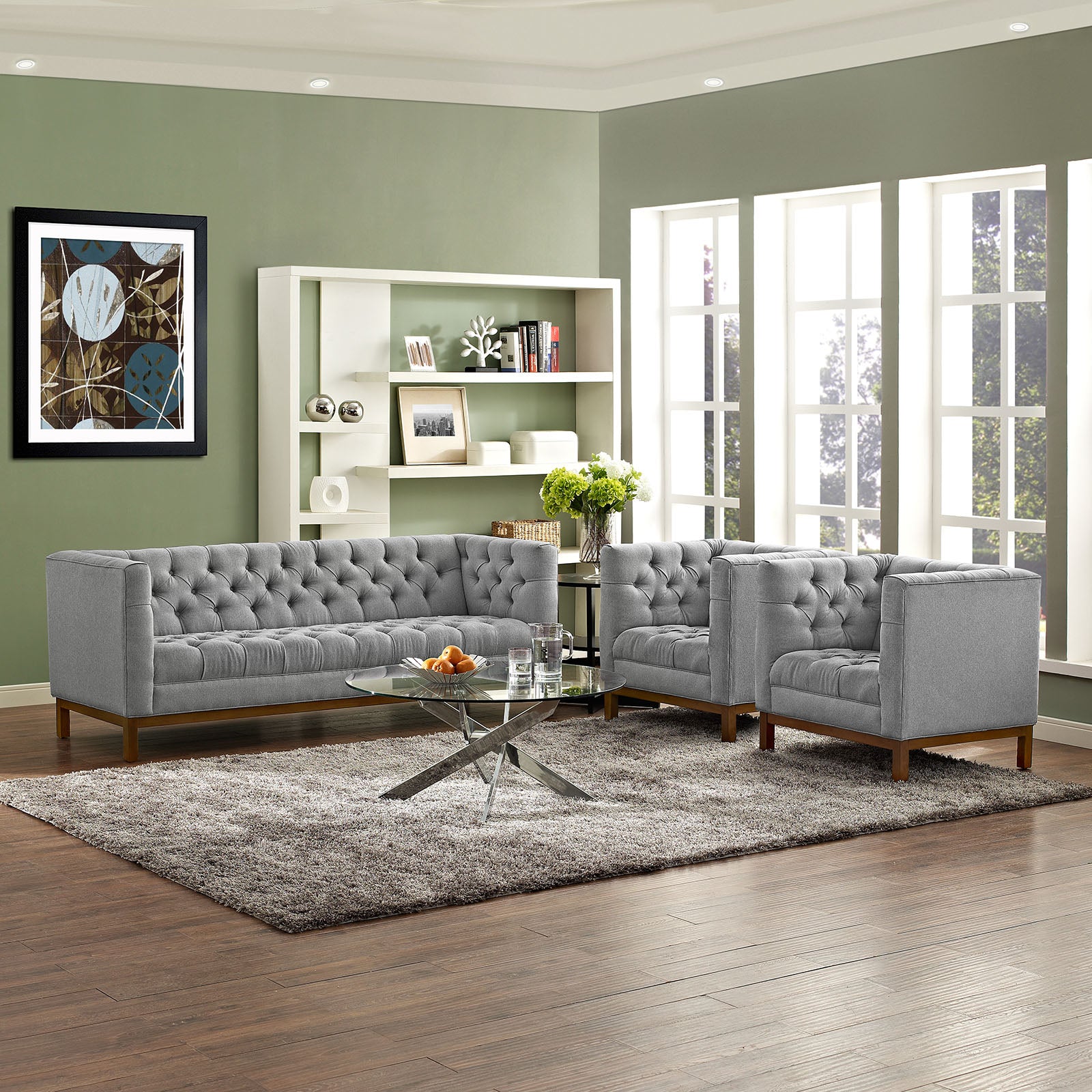 Panache Living Room Set Upholstered Fabric Set of 3 By Modway - EEI-2435 | Sofa Set | Modishstore - 7