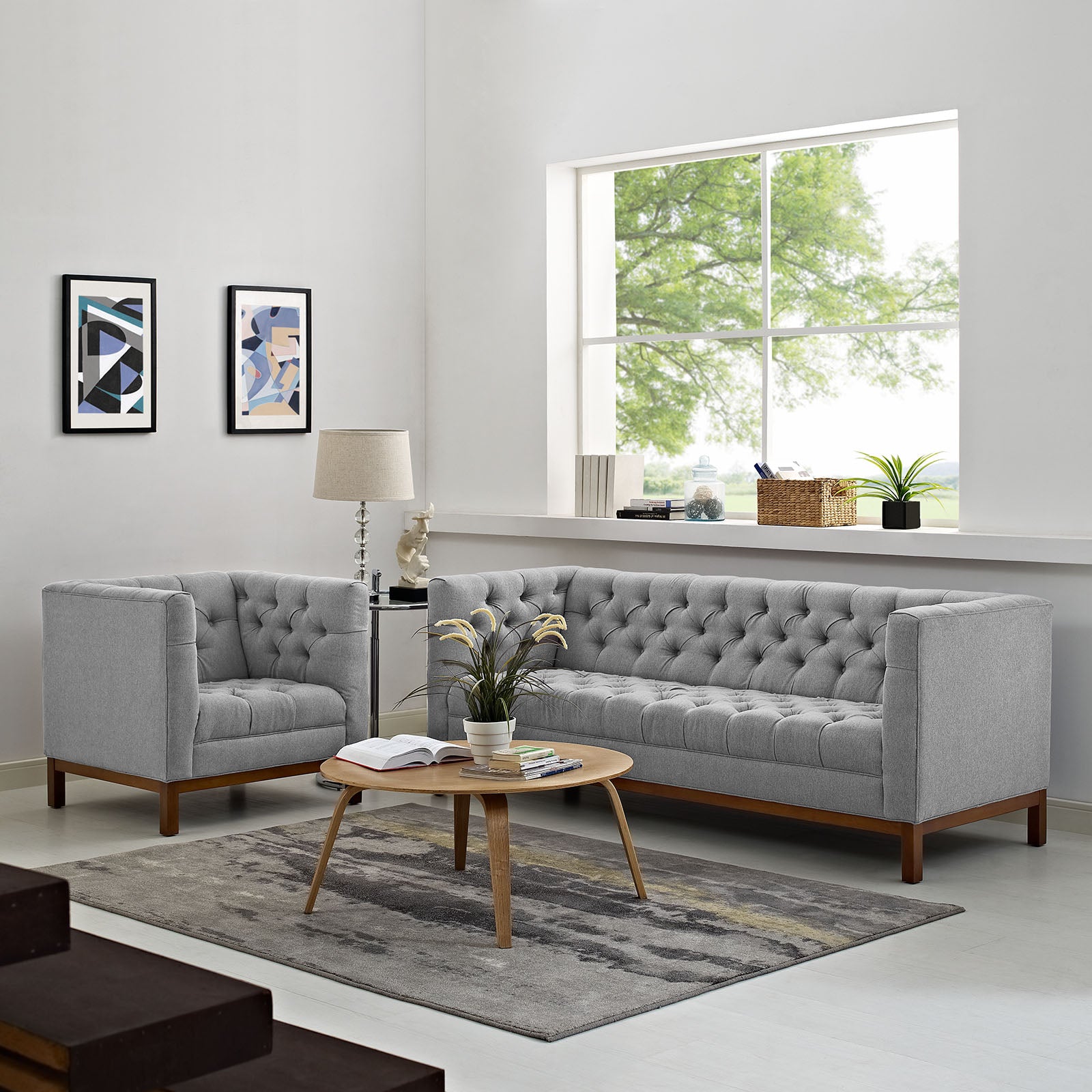Panache Living Room Set Upholstered Fabric Set of 2 By Modway - EEI-2437 | Sofa Set | Modishstore - 13