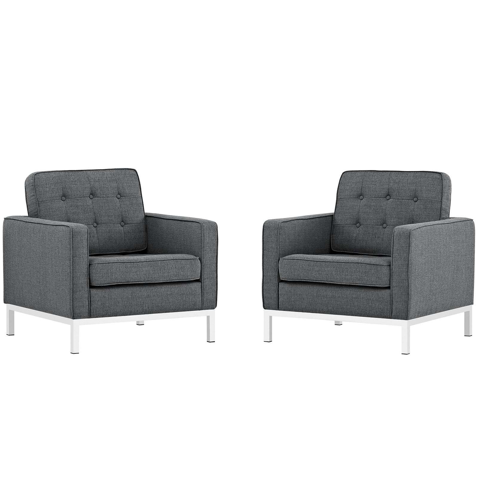 Modway Loft Armchairs Upholstered Fabric - Set of 2 | Armchairs | Modishstore-9