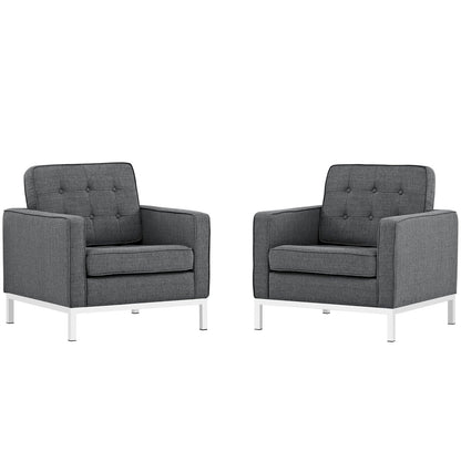 Modway Loft Armchairs Upholstered Fabric - Set of 2 - EEI-2440 | Armchairs | Modishstore - 2