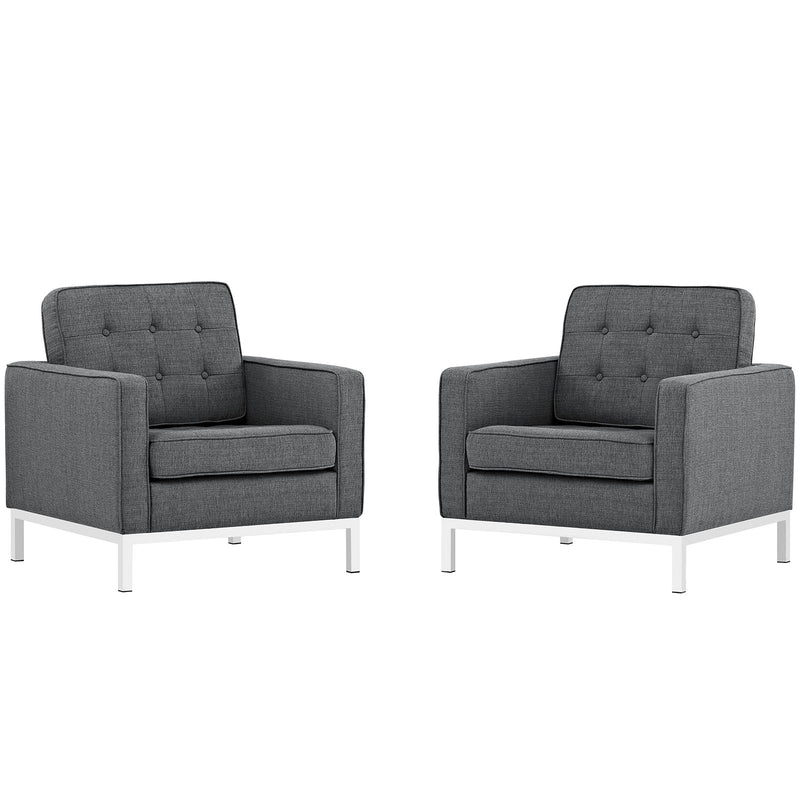 Modway Loft Armchairs Upholstered Fabric - Set of 2 - EEI-2440 | Armchairs | Modishstore - 2