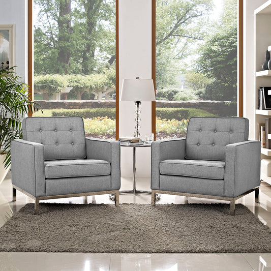 Modway Loft Armchairs Upholstered Fabric - Set of 2 | Armchairs | Modishstore