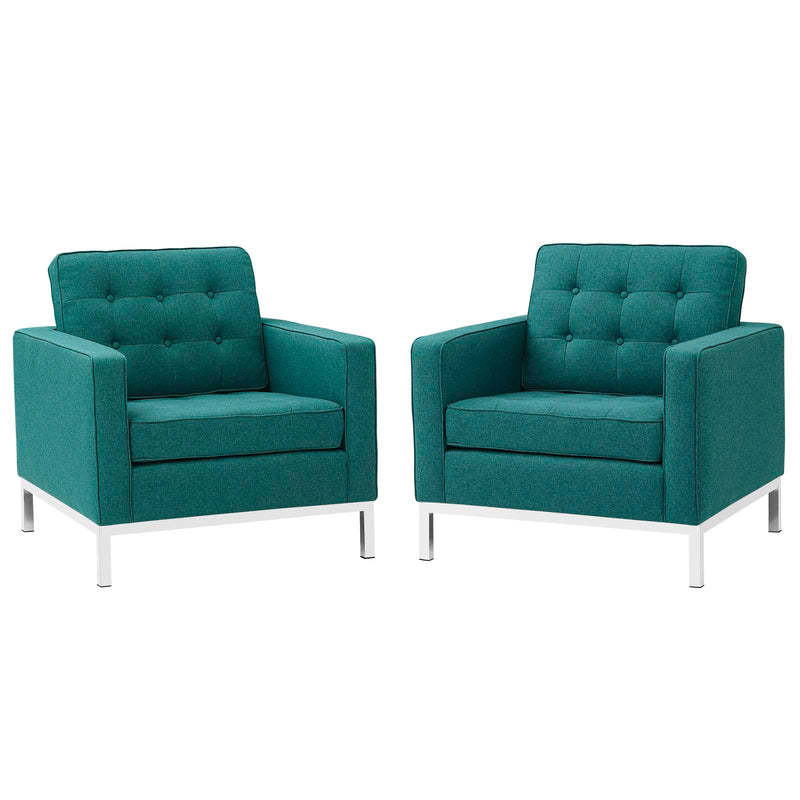 Modway Loft Armchairs Upholstered Fabric - Set of 2 | Armchairs | Modishstore-23