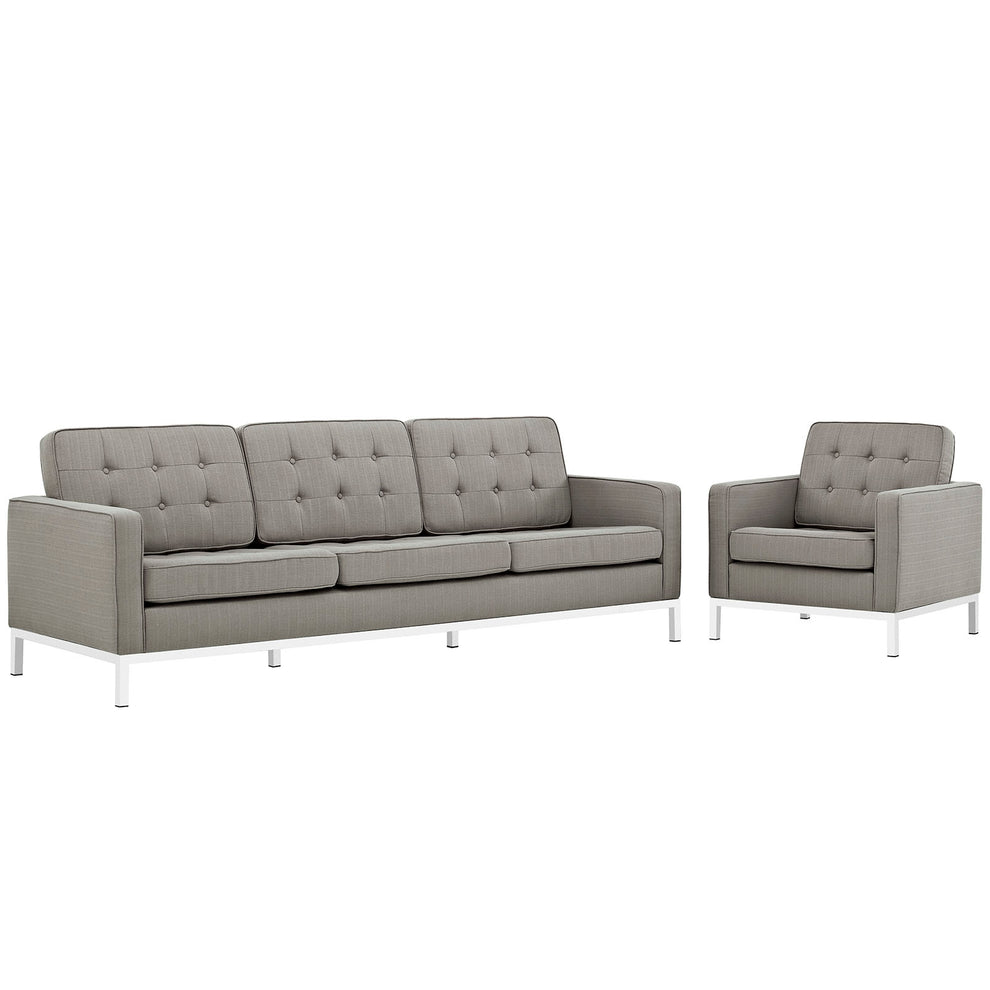 Loft 2 Piece Upholstered Fabric Sofa and Armchair Set By Modway - EEI-2443 | Armchairs | Modishstore - 2