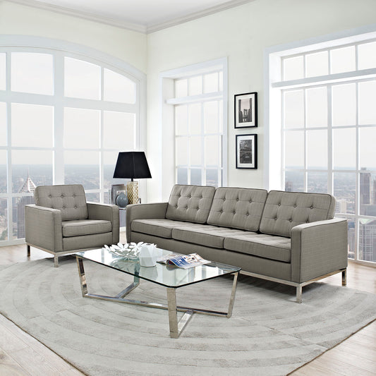 Loft 2 Piece Upholstered Fabric Sofa and Armchair Set By Modway - EEI-2443 | Armchairs | Modishstore - 1