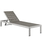 Modway EEI-2466 Shore 3 Piece Outdoor Patio Aluminum Set - Silver Gray | Outdoor Recliners & Lounge Chairs | Modishstore-3