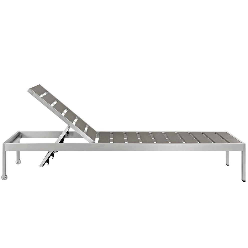 Modway EEI-2466 Shore 3 Piece Outdoor Patio Aluminum Set - Silver Gray - EEI-2466 | Outdoor Recliners & Lounge Chairs | Modishstore - 4