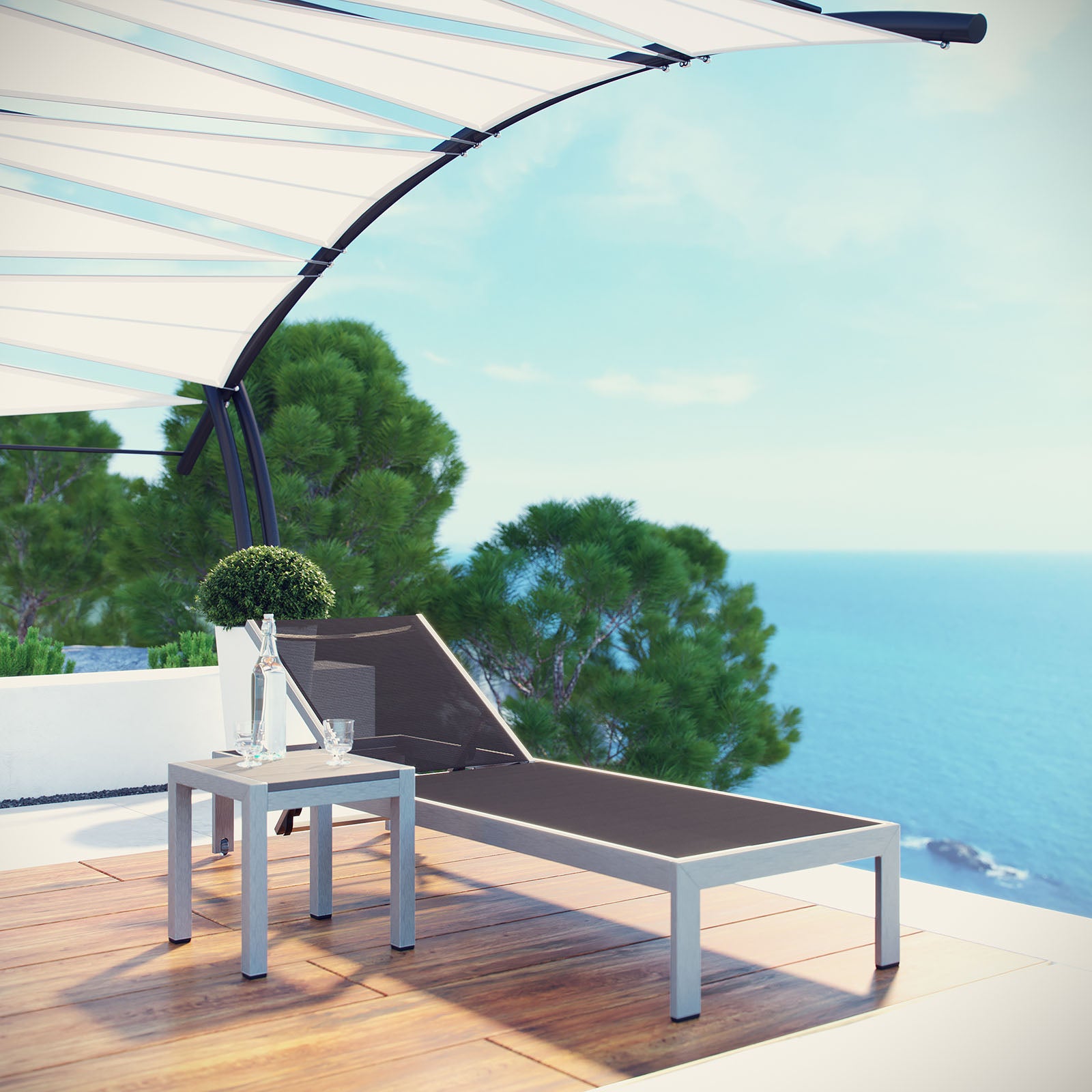 Modway Shore 2 Piece Outdoor Patio Aluminum Set - EEI-2470 - EEI-2470 | Outdoor Recliners & Lounge Chairs | Modishstore - 1