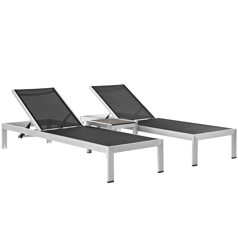 Modway Shore 3 Piece Outdoor Patio Aluminum Set - EEI-2471 - EEI-2471 | Outdoor Recliners & Lounge Chairs | Modishstore - 3
