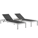 Modway Shore 3 Piece Outdoor Patio Aluminum Set - EEI-2471 | Outdoor Recliners & Lounge Chairs | Modishstore-23