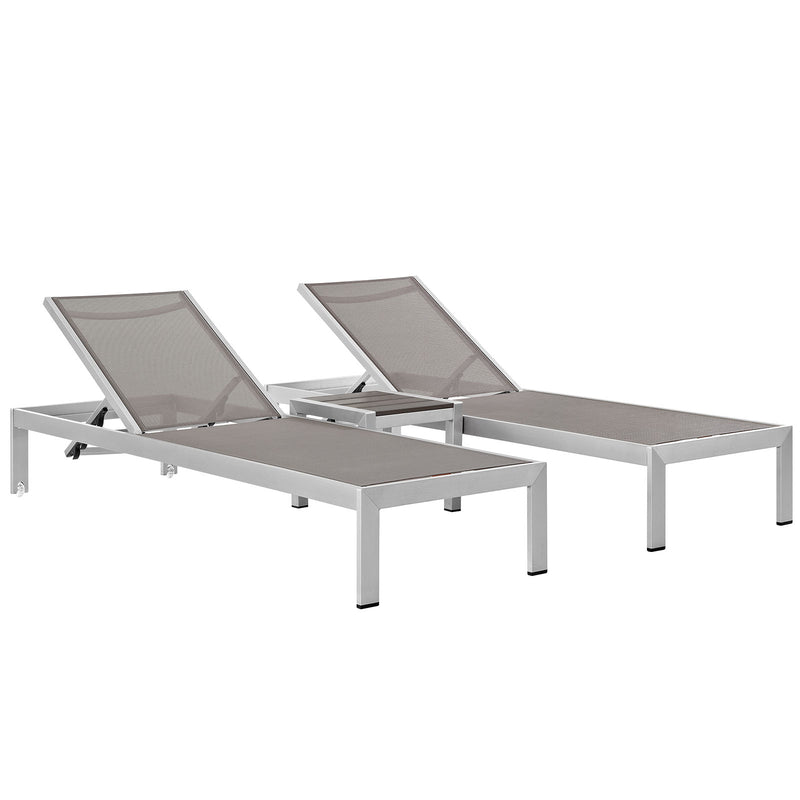 Modway Shore 3 Piece Outdoor Patio Aluminum Set - EEI-2471 - EEI-2471 | Outdoor Recliners & Lounge Chairs | Modishstore - 2